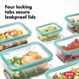 8 Piece Smart Seal Glass Round Container Set C8