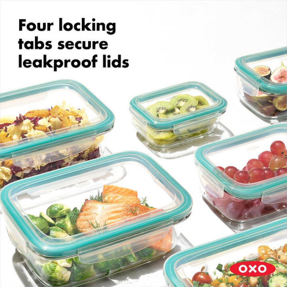 8 Piece Smart Seal Glass Round Container Set C8