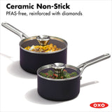 Ceramic Professional Non-Stick 4-Piece Saucepan Set (1.7 Qt & 2.3 Qt) F0