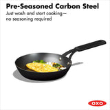 Carbon Steel Obsidian Series 8-Inch Frypan with Silicone Sleeve L7