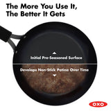 Carbon Steel Obsidian Series 8-Inch Frypan with Silicone Sleeve L7