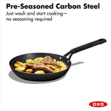 Carbon Steel Obsidian Series 10-Inch Frypan with Silicone Sleeve W1