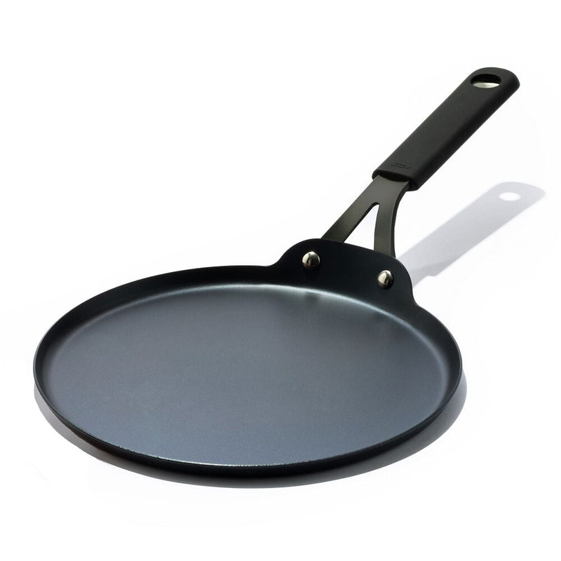 Obsidian Carbon Steel 10-Inch Crêpe Pan with Silicone Sleeve W4