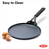 Obsidian Carbon Steel 10-Inch Crêpe Pan with Silicone Sleeve W4