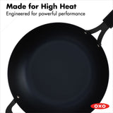 Carbon Steel Obsidian Series 12-Inch Wok with Silicone Sleeve K2