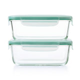 Smart Seal 8 Cup Glass Rectangle Container - Teal U3