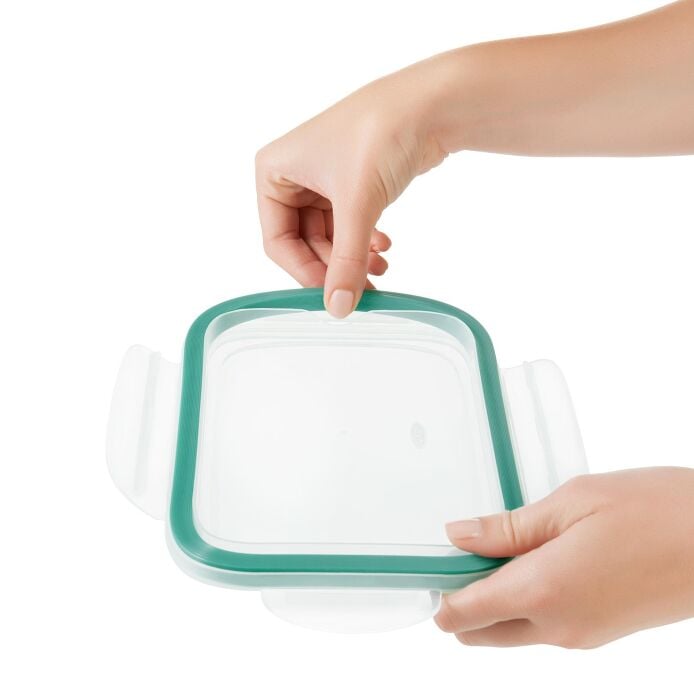 Smart Seal 8 Cup Glass Rectangle Container - Teal U3