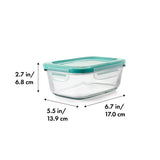 Smart Seal 3.5 Cup Glass Rectangle Container - Teal U6