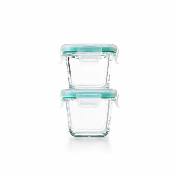 4 Piece Smart Seal Glass Mini Square Container Set V7