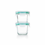 4 Piece Smart Seal Glass Mini Square Container Set V7