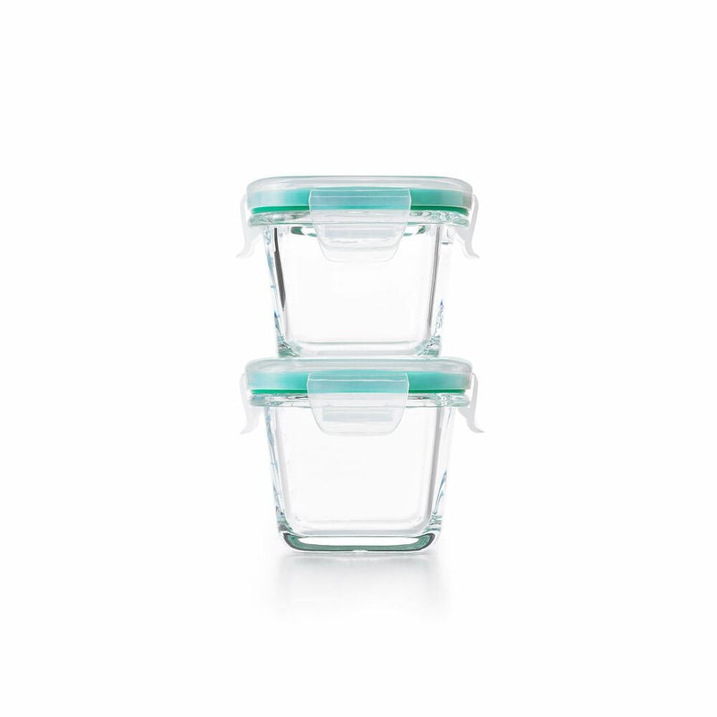 4 Piece Smart Seal Glass Mini Square Container Set V7