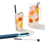 4-Piece Reusable Straw and Brush Set with Case Q7