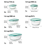 16 Piece Glass Smart Seal Everyday Container Set M9