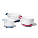 3 Piece Mixing Bowl Set New Colored Handles D5