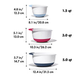 3 Piece Mixing Bowl Set New Colored Handles D5