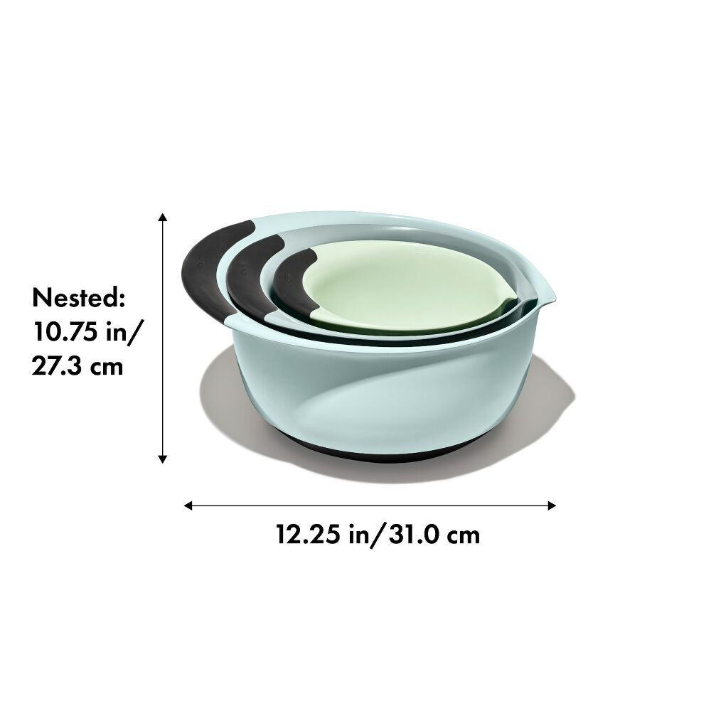 3 Piece Mixing Bowl Set - Cadet Blue, Tower Grey, Jade M3