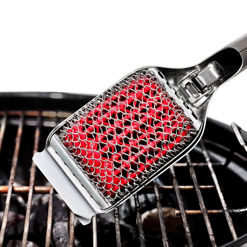 Coiled Grill Brush With Replaceable Head X4