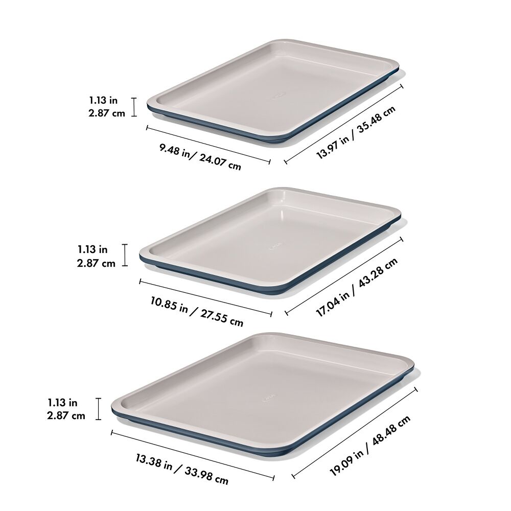 Non-Stick Pro Ceramic Coated Metal Bakeware 3 Pc Set N7