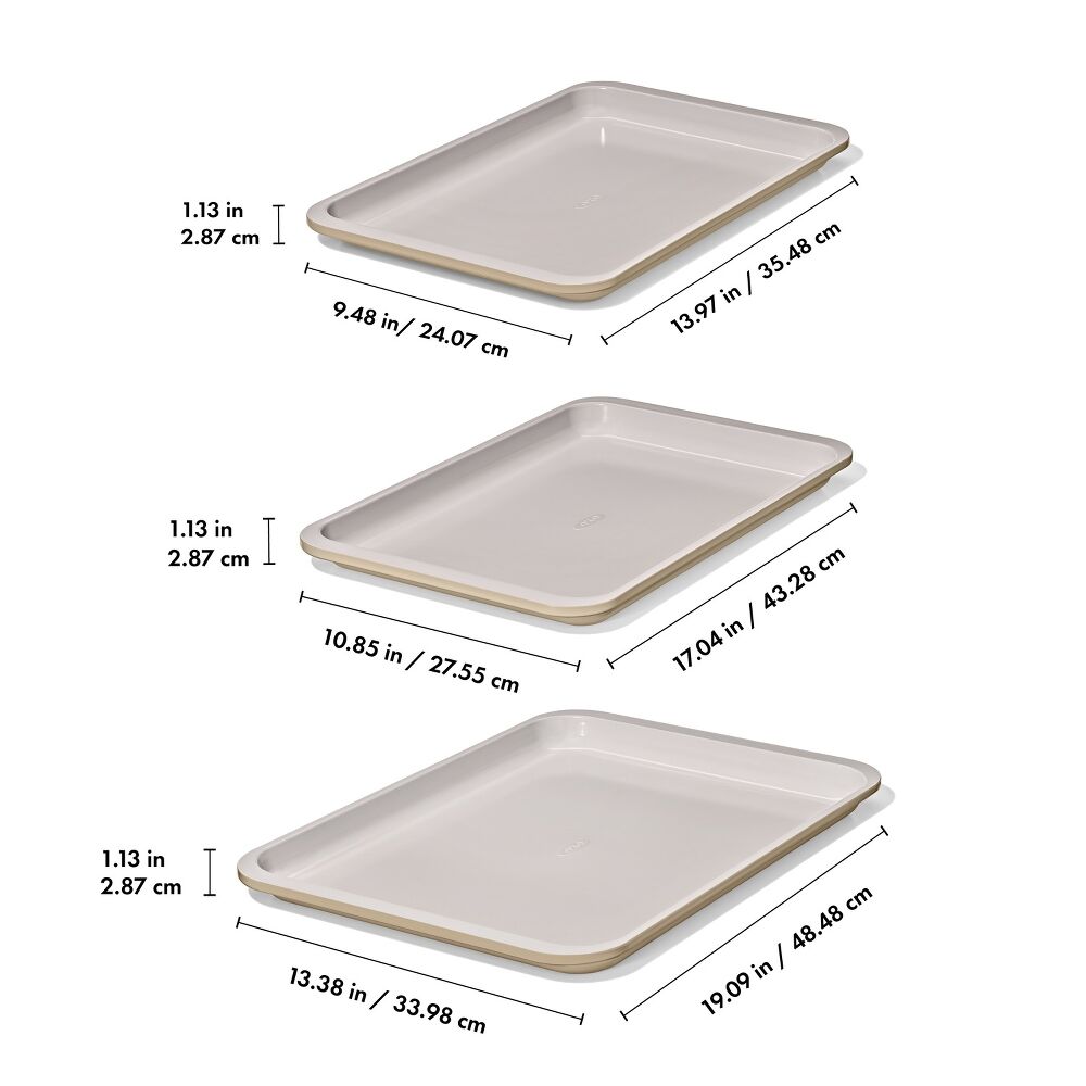 Non-Stick Pro Ceramic Coated Metal Bakeware 3 Pc Set N7