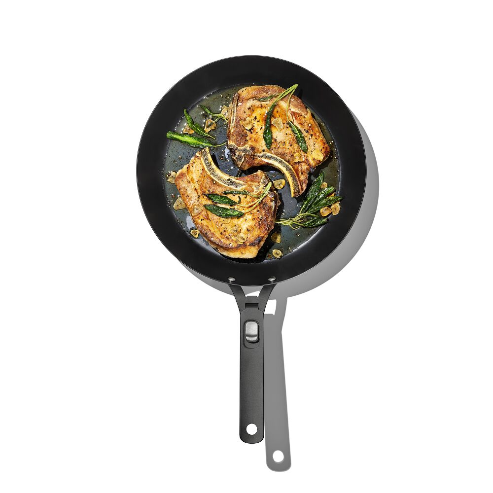 Outdoor 12-inch Carbon Steel Pan with Removable Handle A1