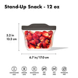 Outdoor Silicone Reusable Stand Up Snack Bag (12 oz) W4