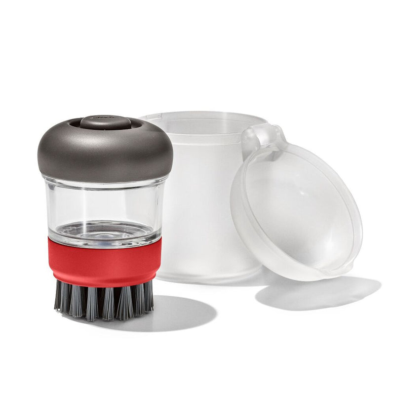 Outdoor Soap Dispensing Dish Brush with Storage Case J8