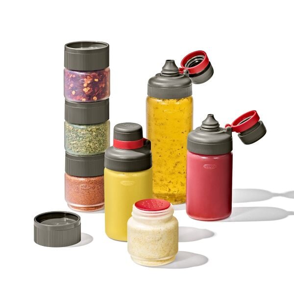 Outdoor 7-Piece Spice Shaker & Squeeze Bottle Set X8