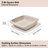 2 Qt Square Stoneware Baking Dish Y4
