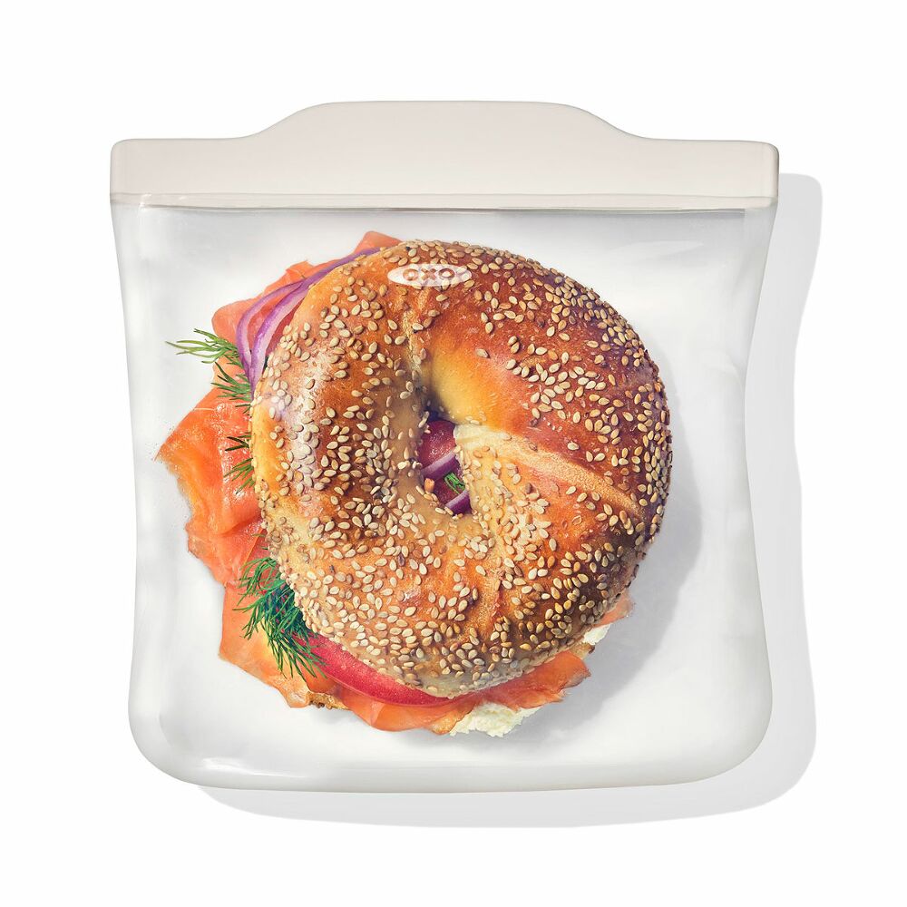 Silicone Reusable Bag -  4 Piece Lunch Set - Oat/Lagoon F6