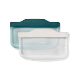 Silicone Reusable Bag -  4 Piece Lunch Set - Oat/Lagoon F6