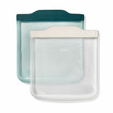 Silicone Reusable Bag -  4 Piece Lunch Set - Oat/Lagoon F6