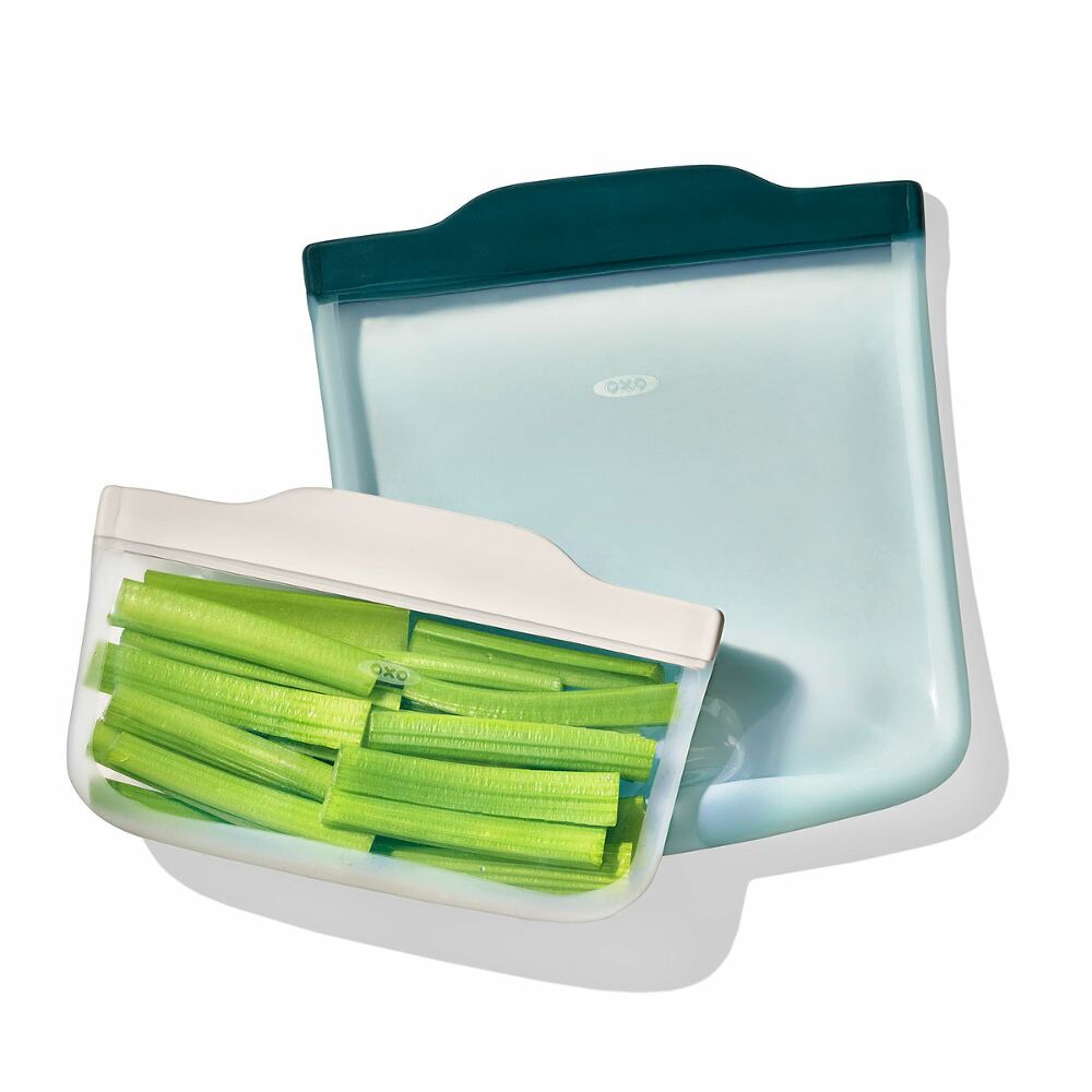 Silicone Reusable Bag -  4 Piece Lunch Set - Oat/Lagoon Y6