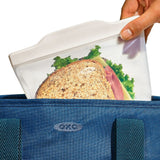 Silicone Reusable Bag -  4 Piece Lunch Set - Oat/Lagoon F6