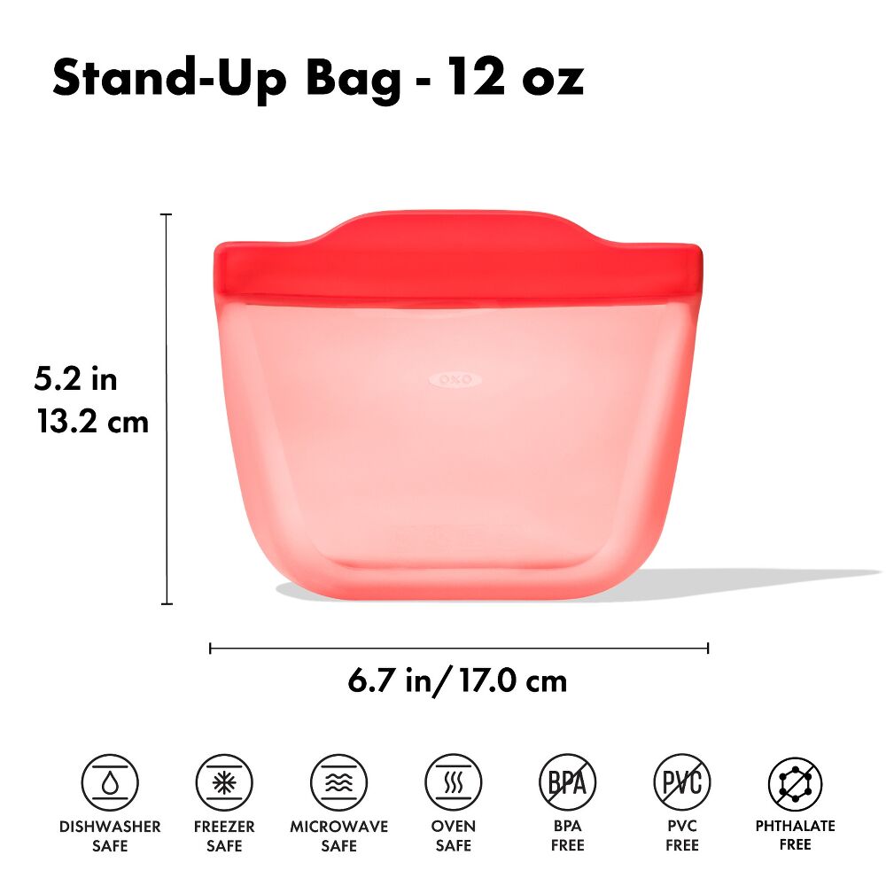 Silicone Reusable Bag - Stand-Up Snack (12 oz) – Watermelon B3