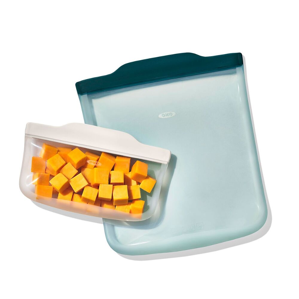Silicone Reusable Bag - 4 Piece Starter Set - Oat/Lagoon B0