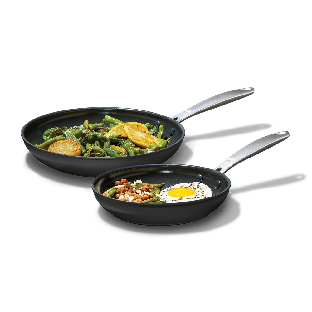 Enhanced Non-Stick 2-Piece Frypan Set — Black R4