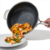 Trident Hybrid Non-Stick Stainless Steel 5 Qt Wok with Lid N9