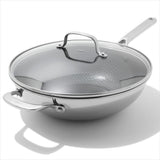 Trident Hybrid Non-Stick Stainless Steel 5 Qt Wok with Lid N9