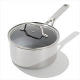 Trident Hybrid Non-Stick Stainless Steel 2.5 Qt Saucepan with Lid K4