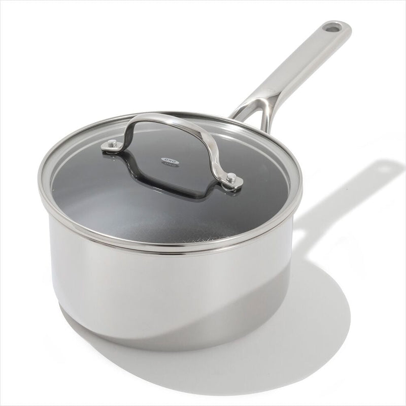 Trident Hybrid Non-Stick Stainless Steel 2.5 Qt Saucepan with Lid U5