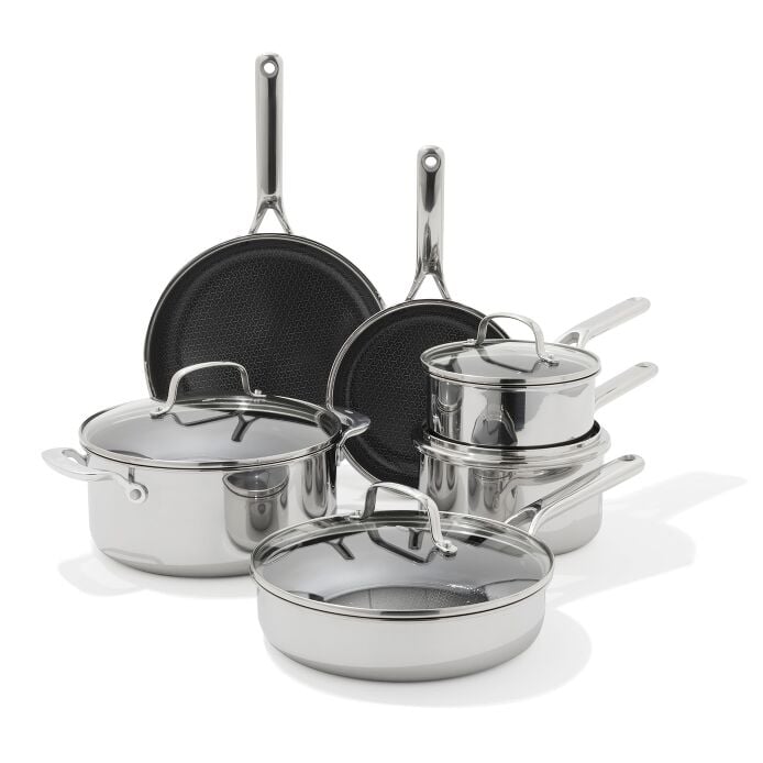 Trident Hybrid Non-Stick Stainless Steel 10-Piece Set U1