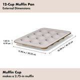 Non-Stick Pro Ceramic Coated Metal Bakeware 12 Cup Muffin Pan K2