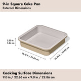 Non-Stick Pro Ceramic Coated Metal Bakeware 9” Square Cake Pan P1