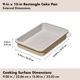 Non-Stick Pro Ceramic Coated Metal Bakeware 9" x 13" Cake Pan T6