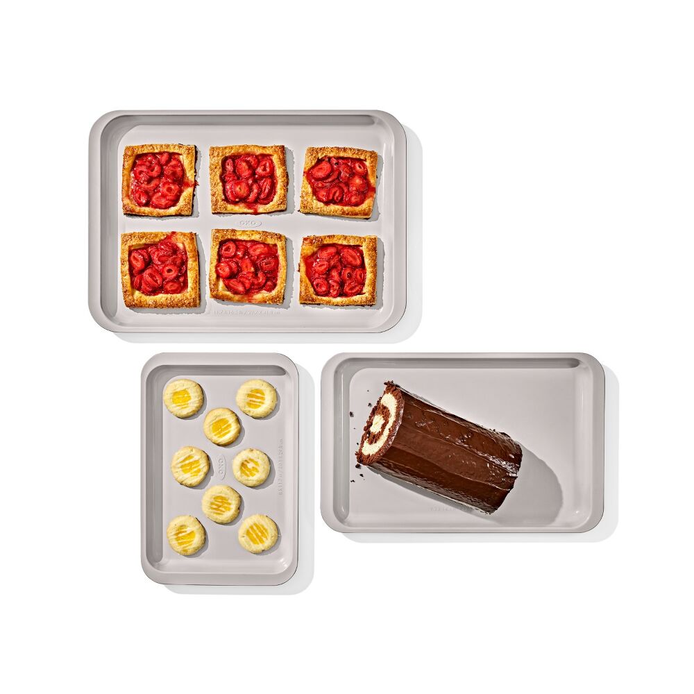 Non-Stick Pro Ceramic Coated Metal Bakeware 3 Pc Set R1