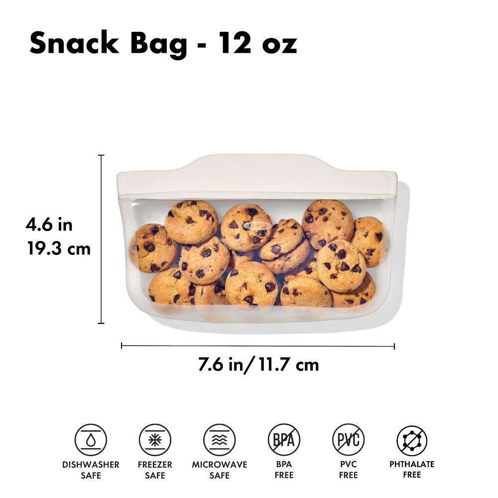 Silicone Reusable Bag - Snack Bag (12 oz) - Oat D5