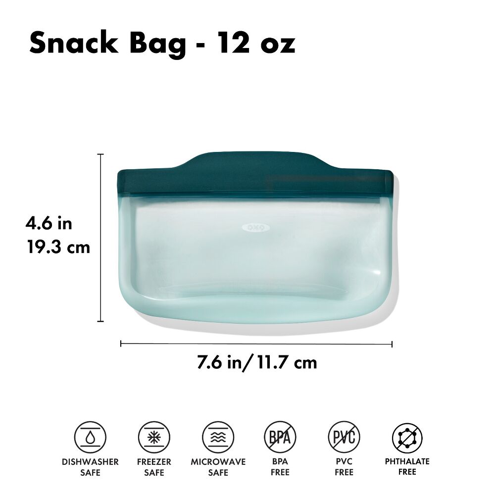 Silicone Reusable Bag - Snack Bag (12 oz) - Lagoon N6
