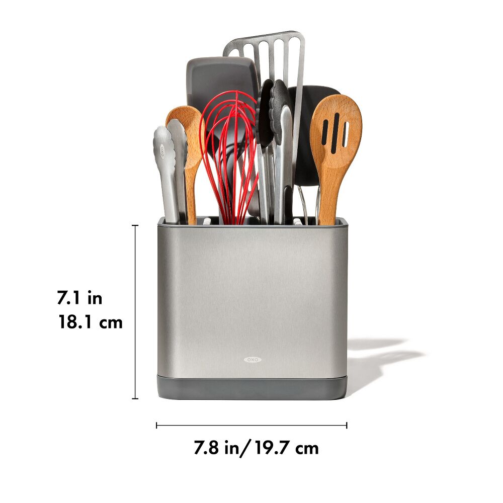 Adjustable Stainless Steel Utensil Holder - Large J2