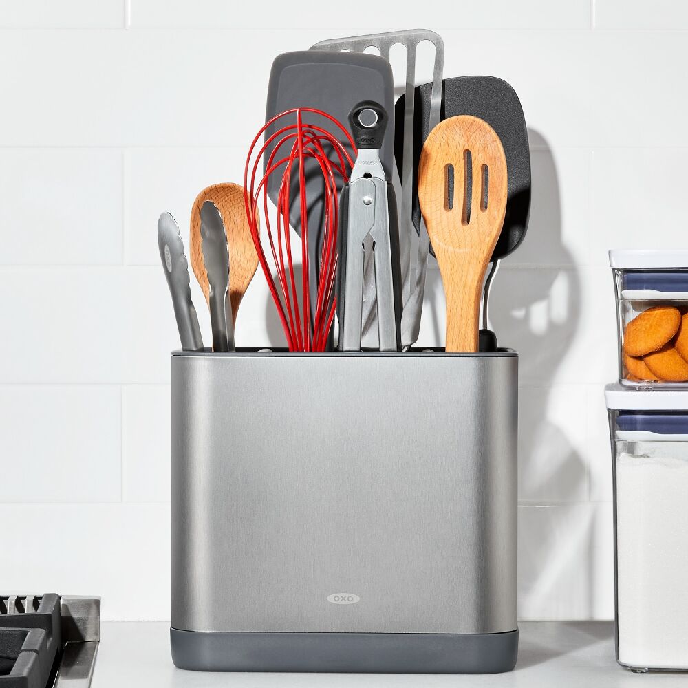 Adjustable Stainless Steel Utensil Holder - Large F3