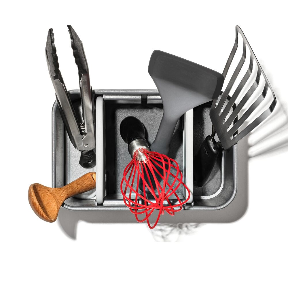 Adjustable Stainless Steel Utensil Holder - Large F3